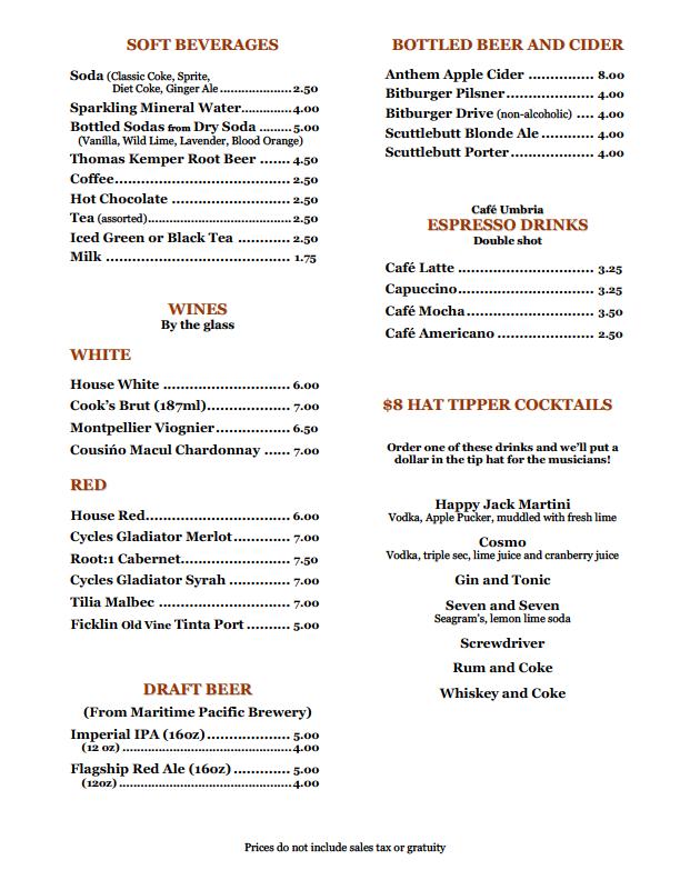 Beverage Menu