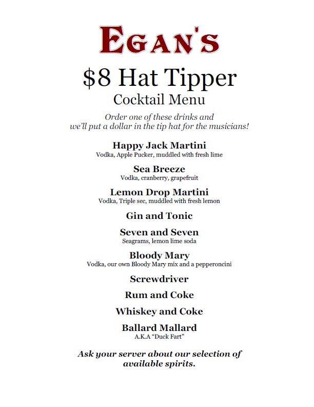 Hat Tipper Menu